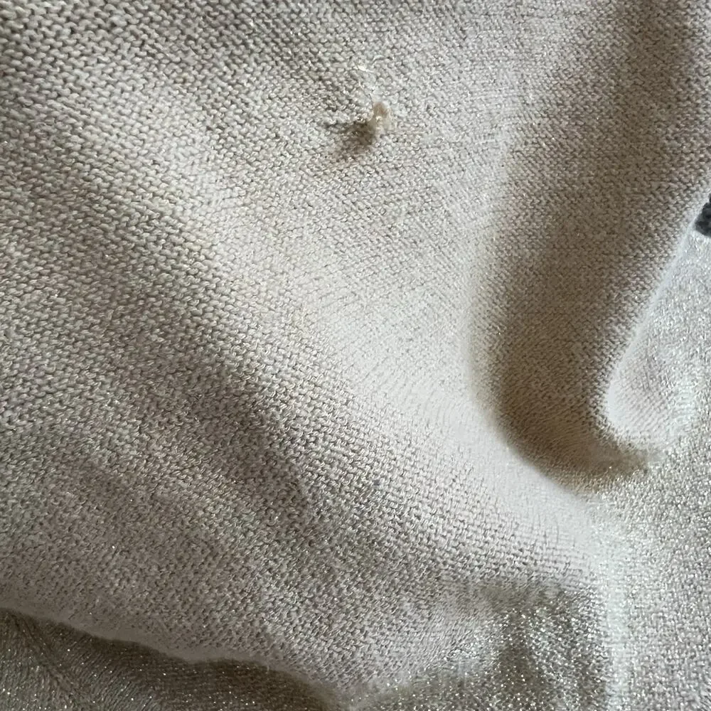 Victor Costa Vtg Cowl Neck Sweater Sz L Metallic Gold Tie Waist Knit Top L/S - Picture 6 of 7